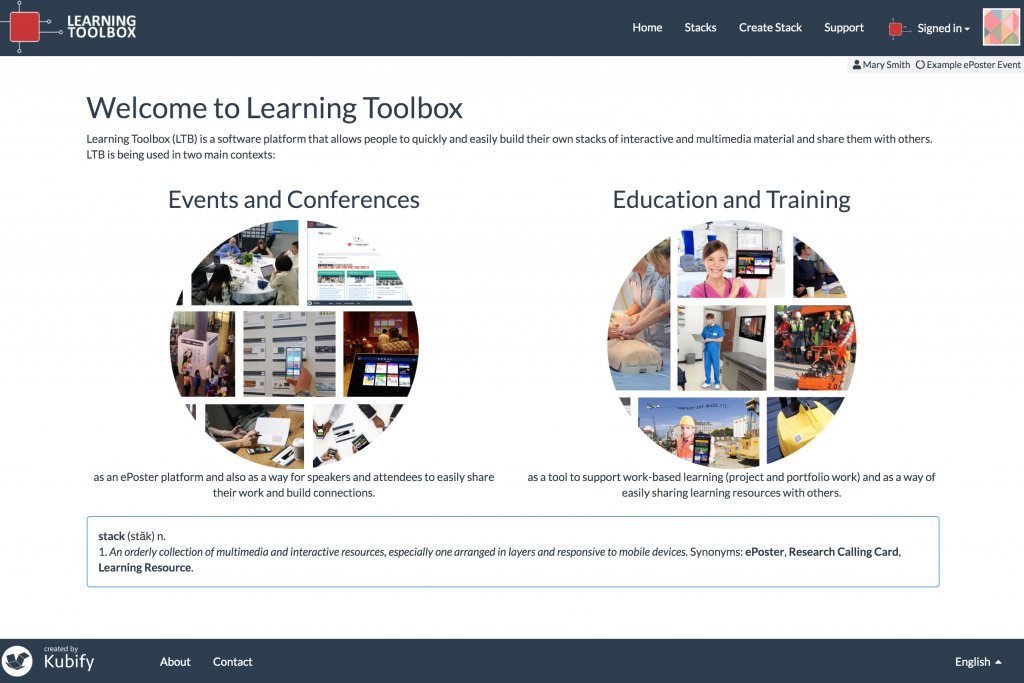 Stack Editor: Getting around – Learning Toolbox Support