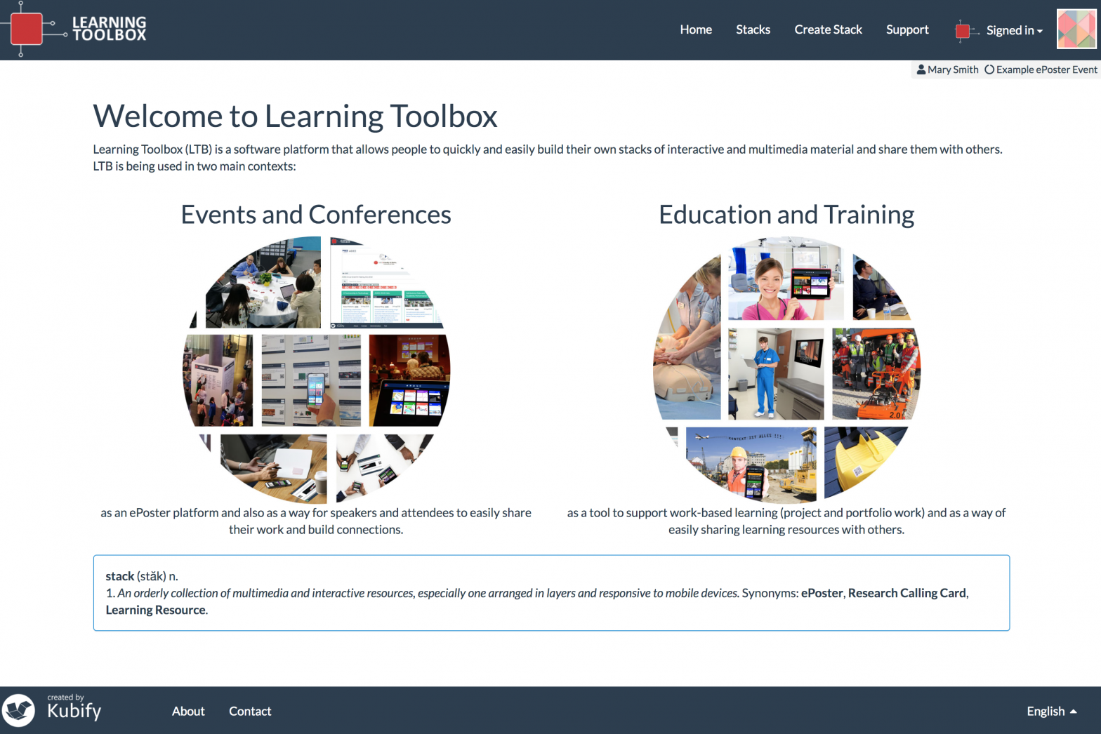 Stack Editor: Getting around – Learning Toolbox Support